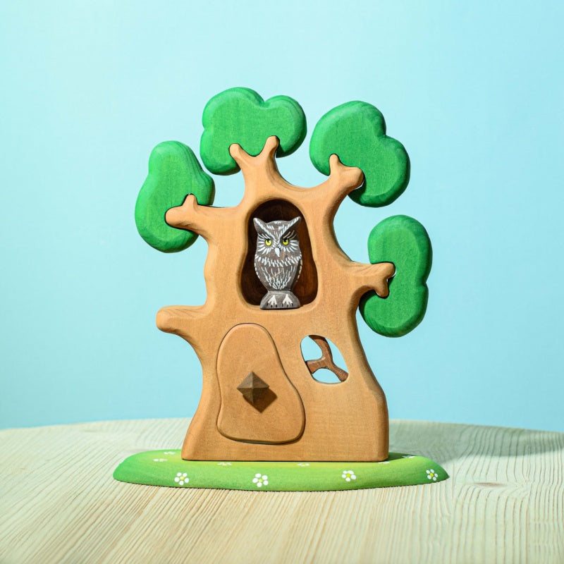 Bumbu Handmade Wooden Ancient Oak Tree with Owl Set - Image 2